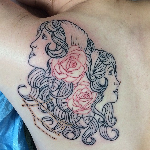 纹身双子座   经典而又别致的双子座纹身图案