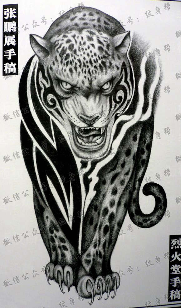 分享一款神兽纹身图案
