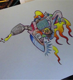 个性彩色纹身机纹身图片