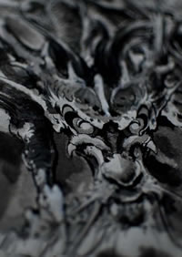 水墨手绘祥龙纹身图案