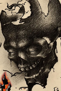 闭眼骷髅纹身图案