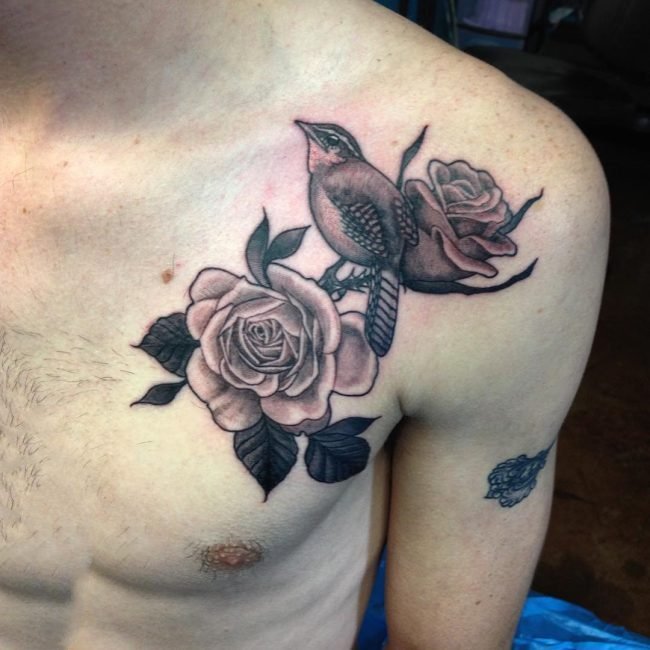 纹身图花朵枝叶  幽香醉人的花朵纹身图案