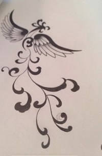 图腾凤凰纹身手稿图案