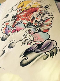 死亡女郎玫瑰花字母纹身手稿图案