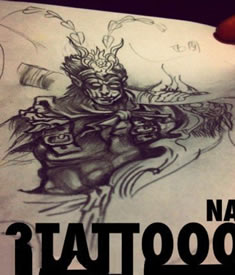 齐天大圣孙悟空纹身手稿图片