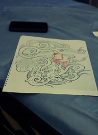 个性女郎纹身手稿图片