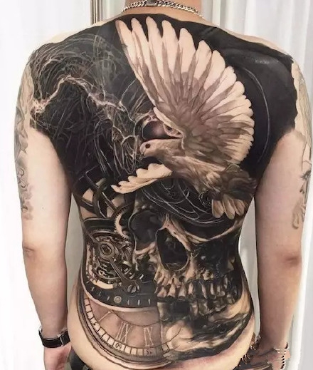 一组男性霸气满背纹身刺青图案图片
