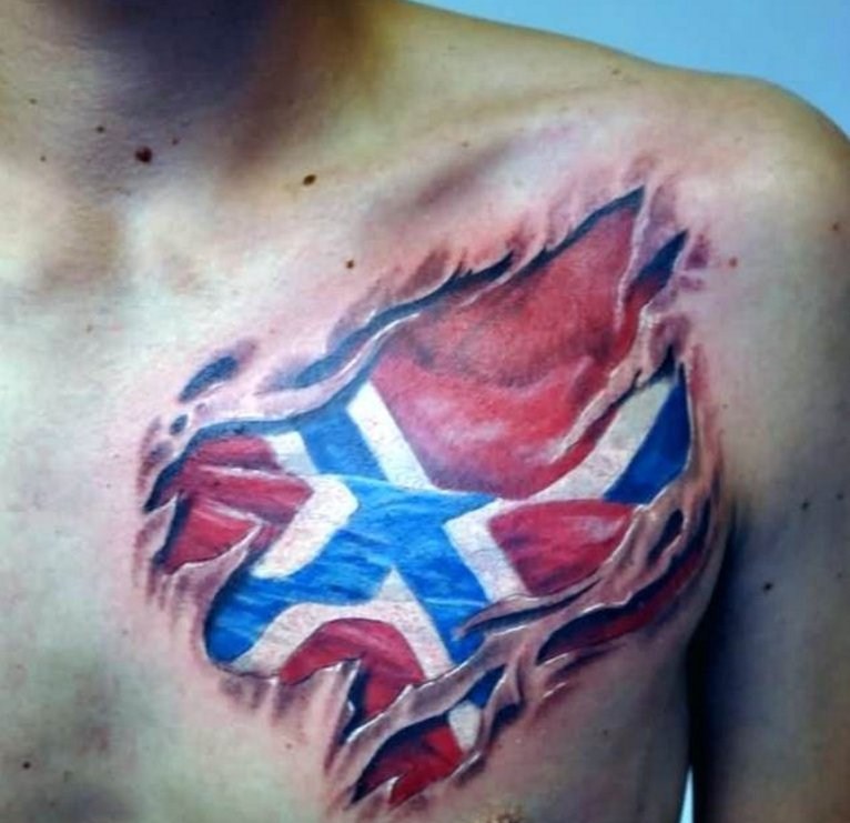 美国国旗纹身  意义独特的美国国旗纹身图案