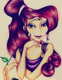 彩色个性女郎纹身手稿图片