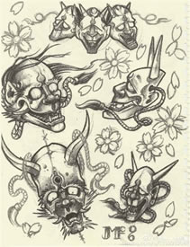 般若纹身手稿图案