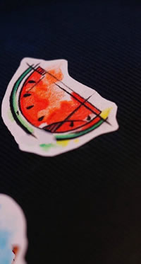 彩色西瓜纹身手稿图片