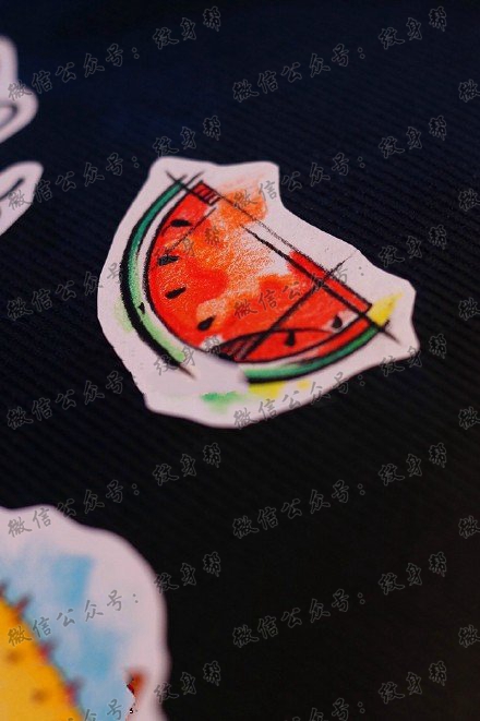 彩色西瓜纹身手稿图片