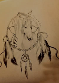 马捕梦网纹身手稿图案