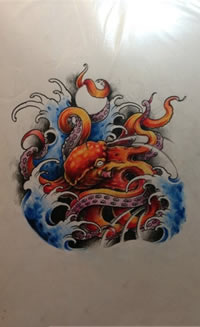 彩色个性章鱼纹身手稿图案缩略频道推荐图