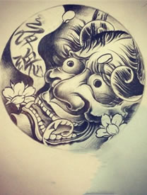 欧美般若纹身手稿图片