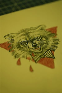 猫咪纹身手稿图片