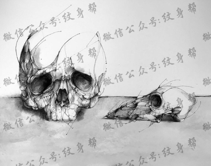 创意暗黑设计稿--一组27张国外优秀的暗黑纹身手稿图案