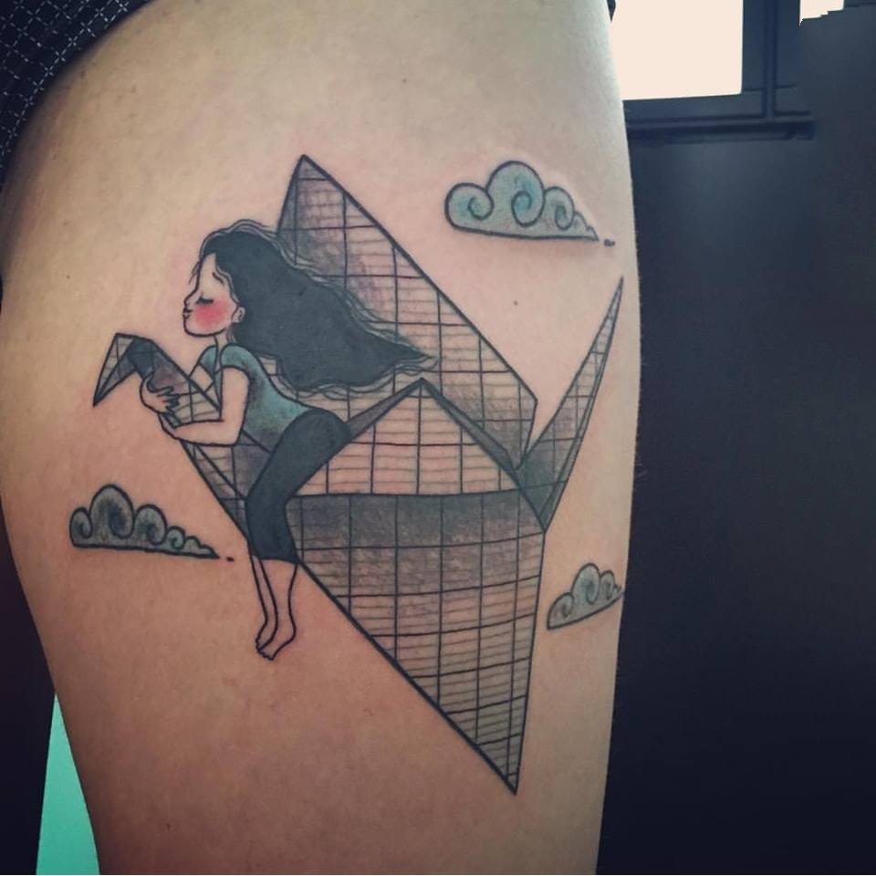 多款彩绘水彩可爱童话元素女生人物纹身图案