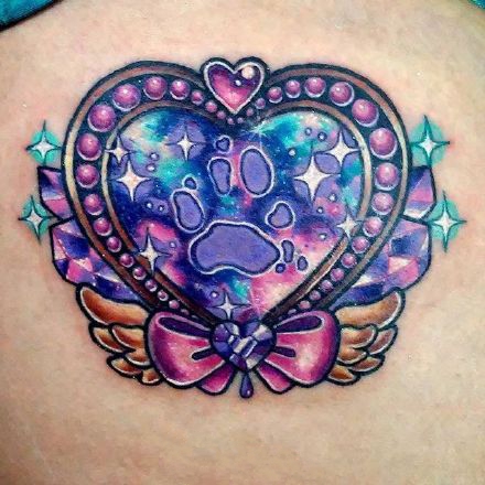 一组彩色卡哇伊纹身图案作品图片