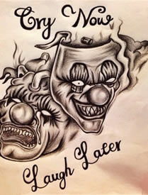 笑脸哭脸纹身手稿图片