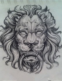 狮子纹身手稿图片