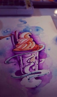 冰淇淋纹身手稿图案