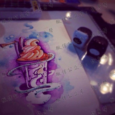 冰淇淋纹身手稿图案