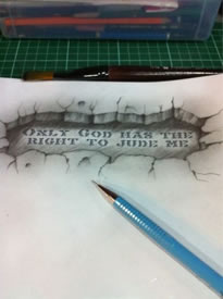 非主流式帅气石碑纹身图案手稿