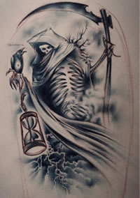 死神纹身手稿图案