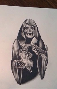 死神羚羊纹身手稿图案