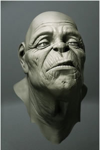 不屑傲娇人面纹身图案手稿