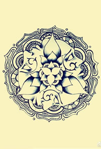 梵花纹身线稿图