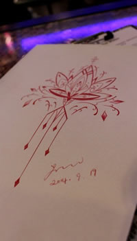 梵花莲花纹身手稿图片