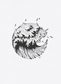 浪花手稿—几张简单浪花纹身手稿图案