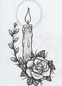 蜡烛手稿_一组11张蜡烛纹身手稿图案欣赏