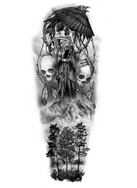 欧美花臂手稿_一组8张适合花臂小腿的手稿分享