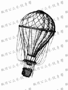 热气球纹身手稿_一组热气球手稿纹身图案