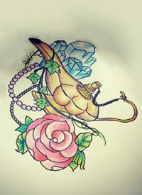 阿拉丁神灯纹身手稿_一组10张纹身阿拉丁神灯手稿素材欣赏