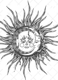 太阳月亮手稿_11张太阳+月亮设计元素纹身手稿图案