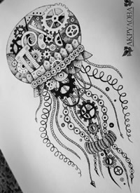 章鱼纹身手稿_21张纹身章鱼手稿图案素材