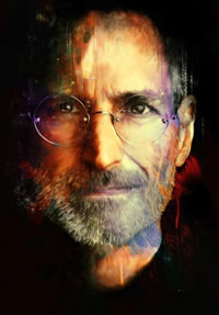 彩色慈祥乔布斯纹身图案