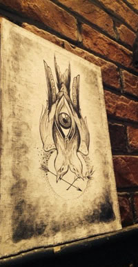 霸气酷帅双头燕纹身图案手稿