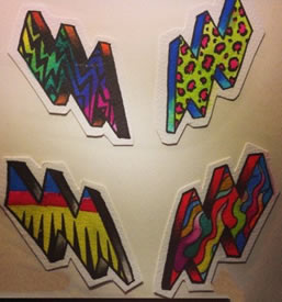 彩色个性闪电纹身手稿图