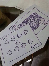 简单大方扑克纹身图案手稿