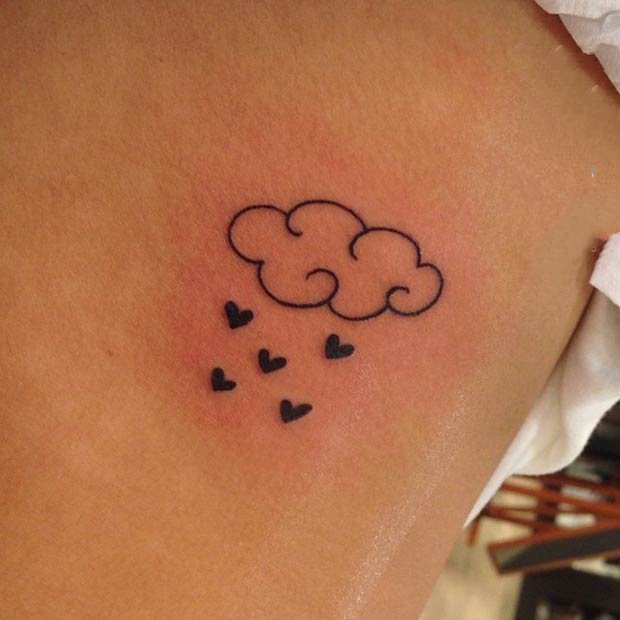 云朵纹身图片 柔软的简单云朵纹身图案