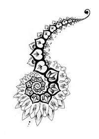 唯美时尚现代风几何线条纹身图案