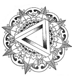 时尚经典几何线条梵花点刺纹身图案