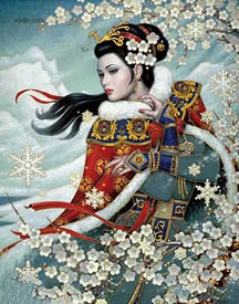 美女似梅花艳丽而不妖纹身图案