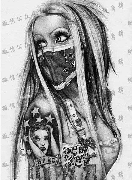 美女似梅花艳丽而不妖纹身图案