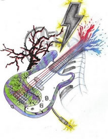 唯美经典电子乐器纹身图案